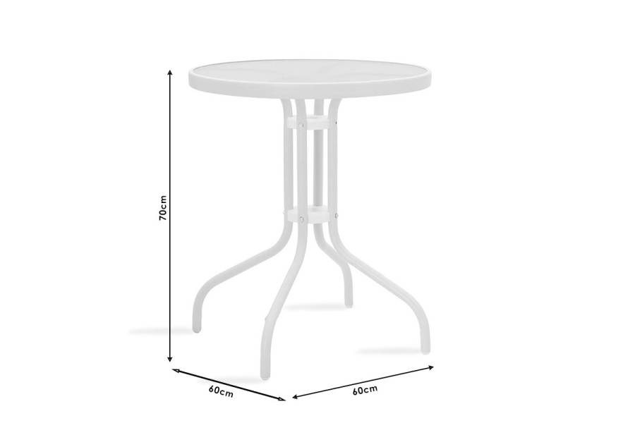 Τραπέζι Watson pakoworld μέταλλο καφέ-γυαλί Φ60x70εκ
