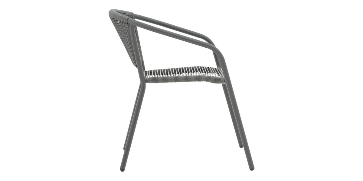 Tραπεζαρία Watson-Lindaria pakoworld σετ 3τεμ μέταλλο ανθρακί-γυαλί Φ60x70εκ