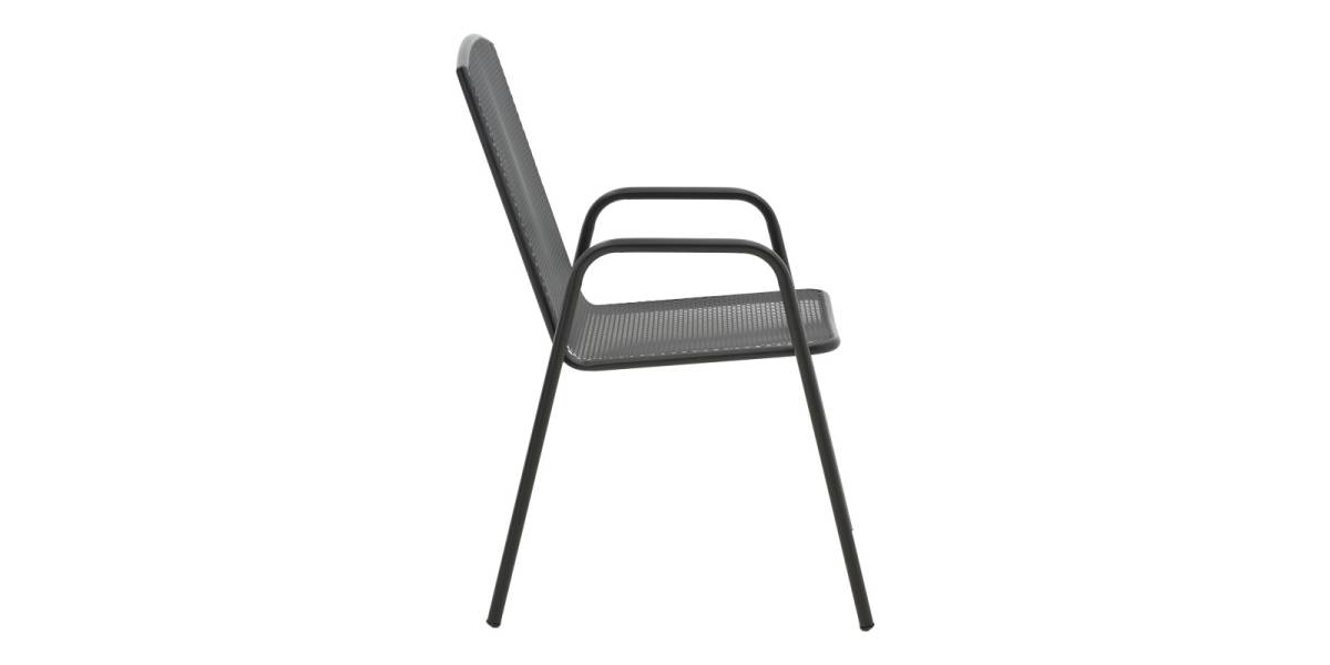 Τραπεζαρία Watson-Pomedon pakoworld σετ 3τεμ μέταλλο σε μαύρη απόχρωση