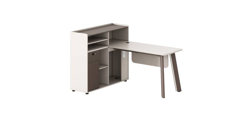 ΓΡΑΦΕΙΟ ΑΡΙΣΤΕΡΗ ΓΩΝΙΑ NEWLINE HM18275L ΜΕΛΑΜΙΝΗ ΕΚΡΟΥ-ΠΟΔΙΑ ΑΛΟΥΜΙΝΙΟΥ 160x120x105Υεκ