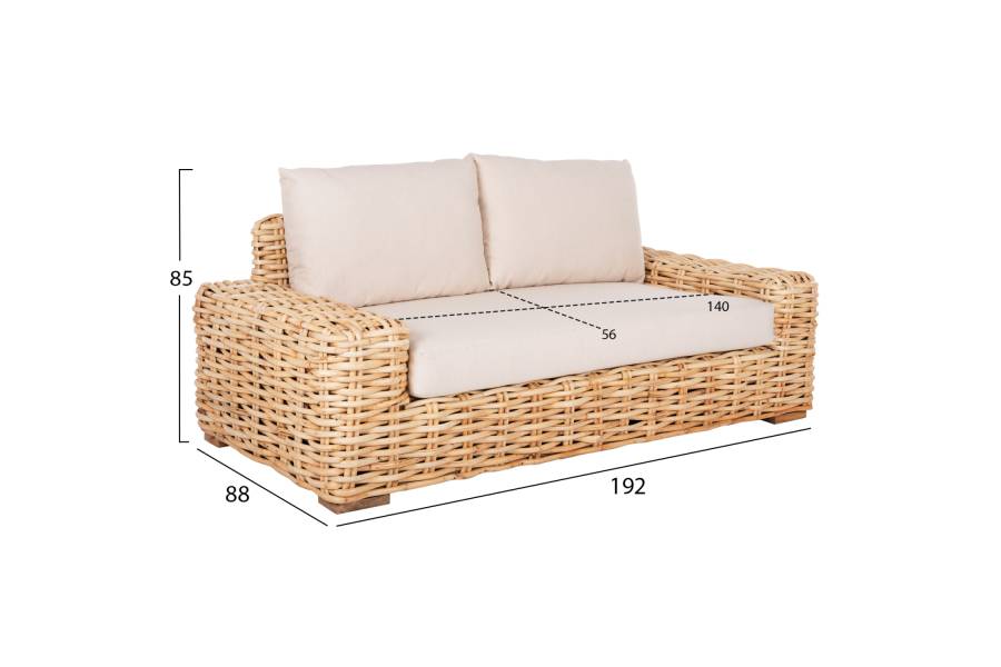 ΣΕΤ ΣΑΛΟΝΙ 4ΤΜΧ TROPEL HM11940 ΦΥΣΙΚΟ RATTAN-2ΘΕΣΙΟΣ ΚΑΝΑΠΕΣ-2 ΠΟΛΥΘΡΟΝΕΣ-ΤΡΑΠΕΖΙ
