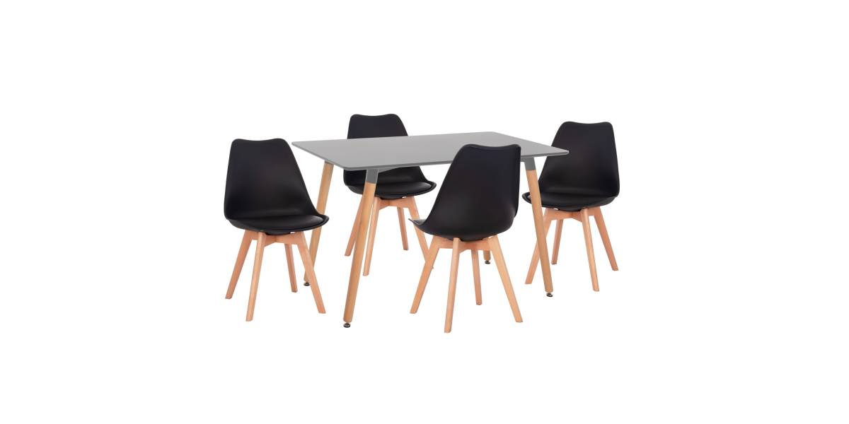 ΣΕΤ ΤΡΑΠΕΖΑΡΙΑΣ 5ΤΜΧ VEGAS HM21185 MDF TOP ΣΕ ΑΝΟΙΧΤΟ ΓΚΡΙ--ΠΟΔΙΑ ΟΞΙΑΣ