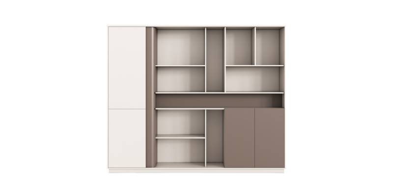 ΒΙΒΛΙΟΘΗΚΗ ΓΡΑΦΕΙΟΥ NEWLINE HM18279 ΜΕΛΑΜΙΝΗ ΛΕΥΚΗ & ΚΑΦΕ 240x40x200Υεκ.