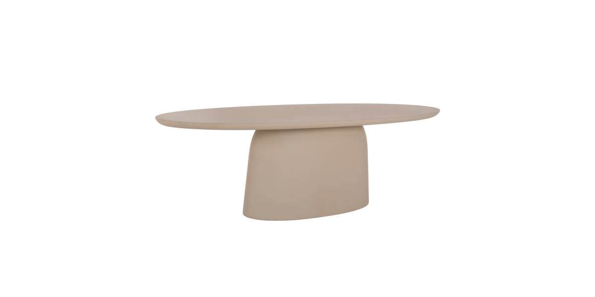 ΤΡΑΠΕΖΙ ΤΡΑΠΕΖΑΡΙΑΣ ΟΒΑΛ BRECCAN HM6578.02 ΜΠΕΖ FIBER CEMENT 160x100x75Υεκ