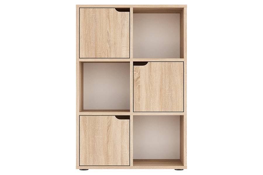 Βιβλιοθήκη Bookel pakoworld μελαμίνης σε sonoma απόχρωση 59.5x27.5x89εκ