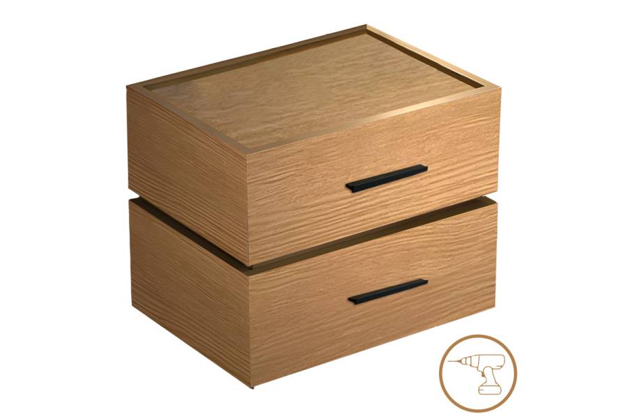 Κομοδίνο Sonlen pakoworld mdf σε oak απόχρωση 60x40x44.5εκ