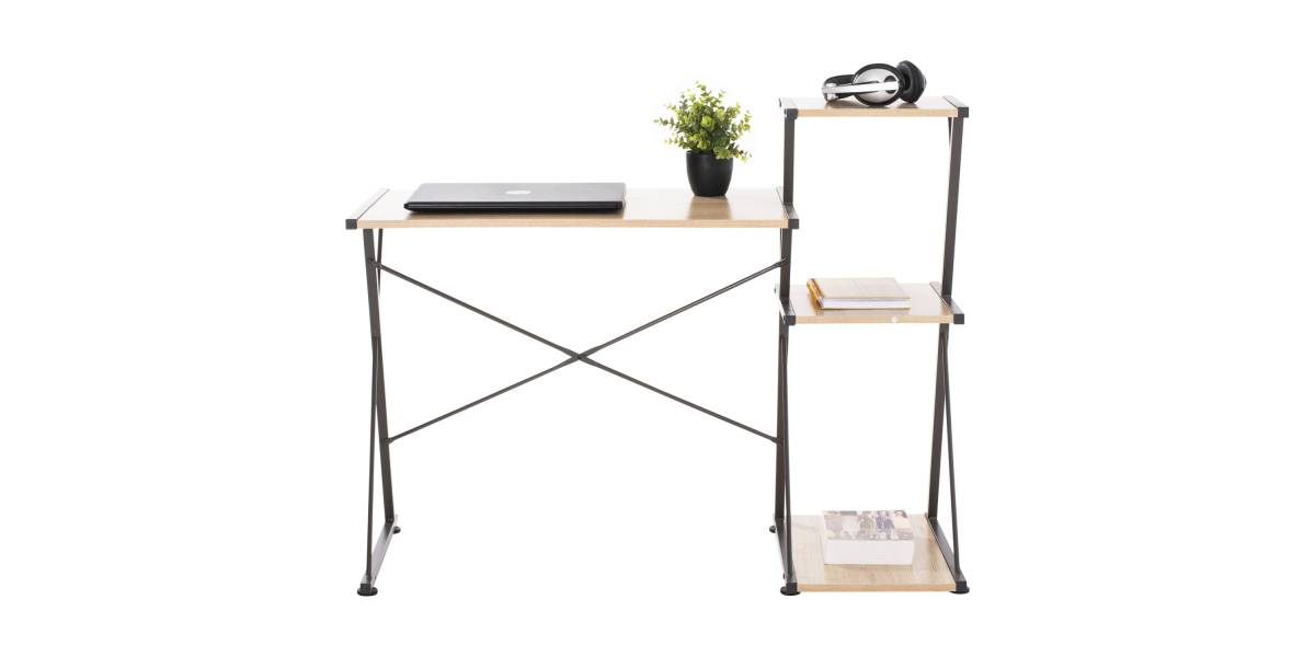 ΓΡΑΦΕΙΟ NOREX HM9317 ΜΕΤΑΛΛΙΚΟ ΜΑΥΡΟ ΜΕ MDF ΕΠΙΦΑΝΕΙΑ ΣΕ ΟΑΚ 116X48X89,5Υεκ.