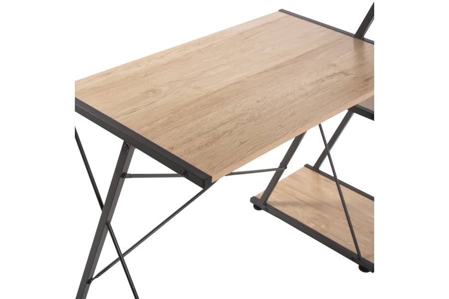 ΓΡΑΦΕΙΟ NOREX HM9317 ΜΕΤΑΛΛΙΚΟ ΜΑΥΡΟ ΜΕ MDF ΕΠΙΦΑΝΕΙΑ ΣΕ ΟΑΚ 116X48X89,5Υεκ.