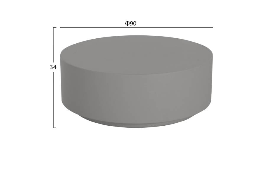 ΤΡΑΠΕΖΙ ΜΕΣΗΣ ΣΤΡΟΓΓΥΛΟ KYOKO HM6579.01 ΓΚΡΙ FIBER CEMENT Φ90x34Υεκ.