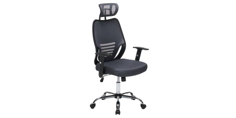 ΚΑΡΕΚΛΑ ΓΡΑΦΕΙΟΥ BRIEF HM1206.02 ΓΚΡΙ MESH--ΒΑΣΗ ΧΡΩΜΙΟΥ 63x64x122Υεκ.