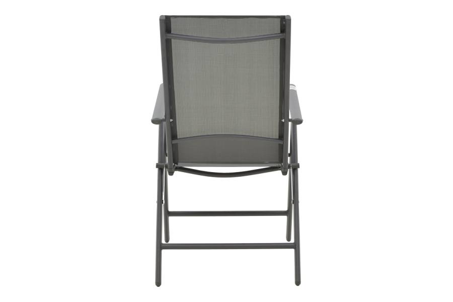 Πολυθρόνα Candor pakoworld ανθρακί μέταλλο και γκρι textilene 51.5x63.5x107εκ