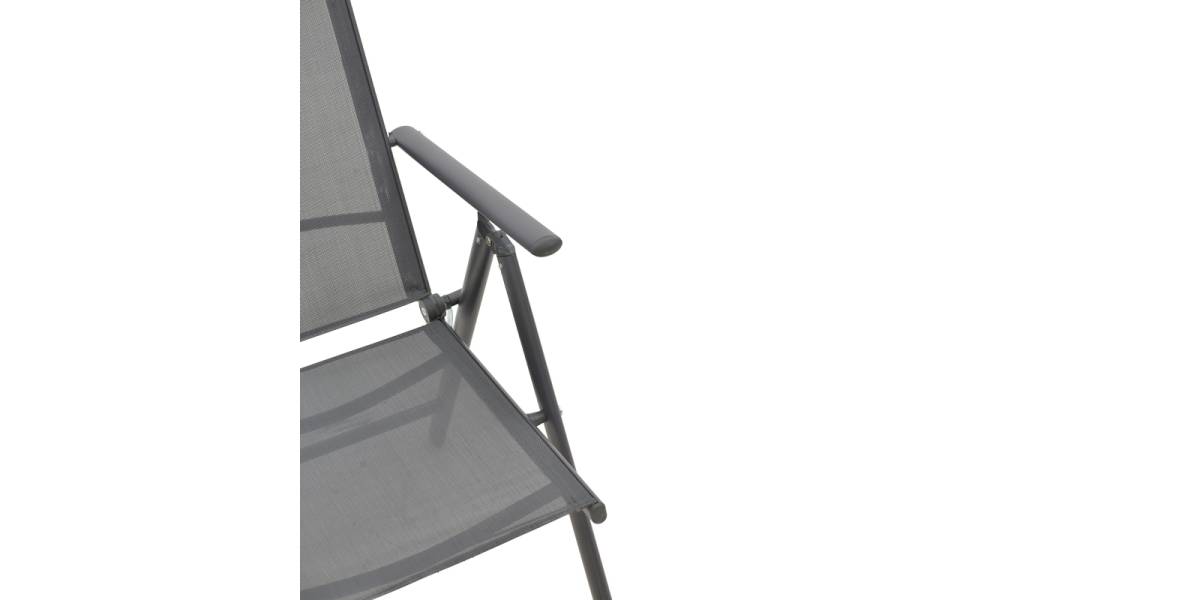 Πολυθρόνα Candor pakoworld ανθρακί μέταλλο και γκρι textilene 51.5x63.5x107εκ