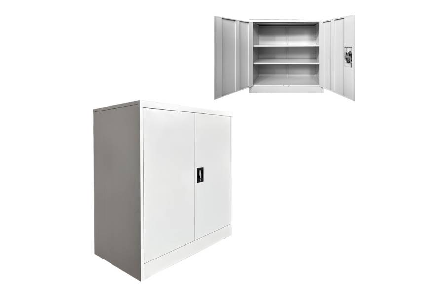 Μεταλλικό ντουλάπι Armon pakoworld ανοιχτό γκρι 90x45x90εκ