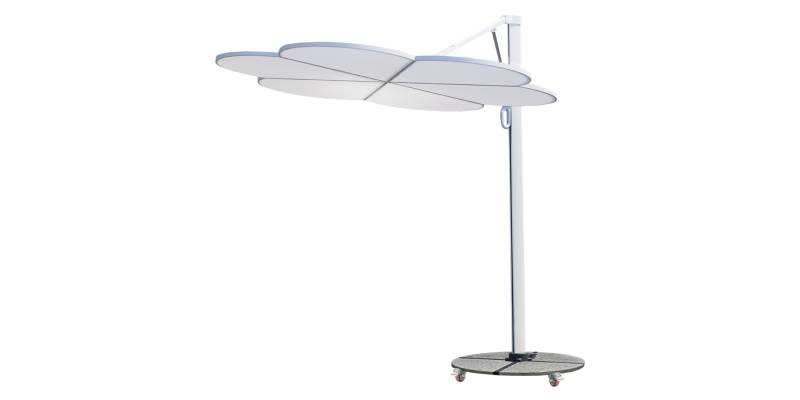 ΟΜΠΡΕΛΑ ΜΕ ΒΑΣΗ ΣΕΙΡΑ CANNOPY (flower) HM21286.02 ΑΛΟΥΜΙΝΙΟ-ΓΡΑΝΙΤΗΣ-ΛΕΥΚΟ 2,38x2,2μ