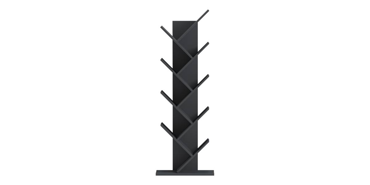 Βιβλιοθήκη Fyllo pakoworld ανθρακί 50x25x141.5εκ