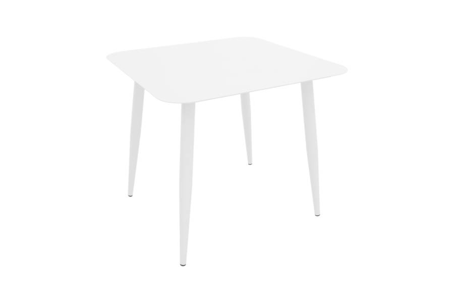 Τραπέζι Vista pakoworld αλουμίνιο σε λευκή απόχρωση 80x80x72εκ