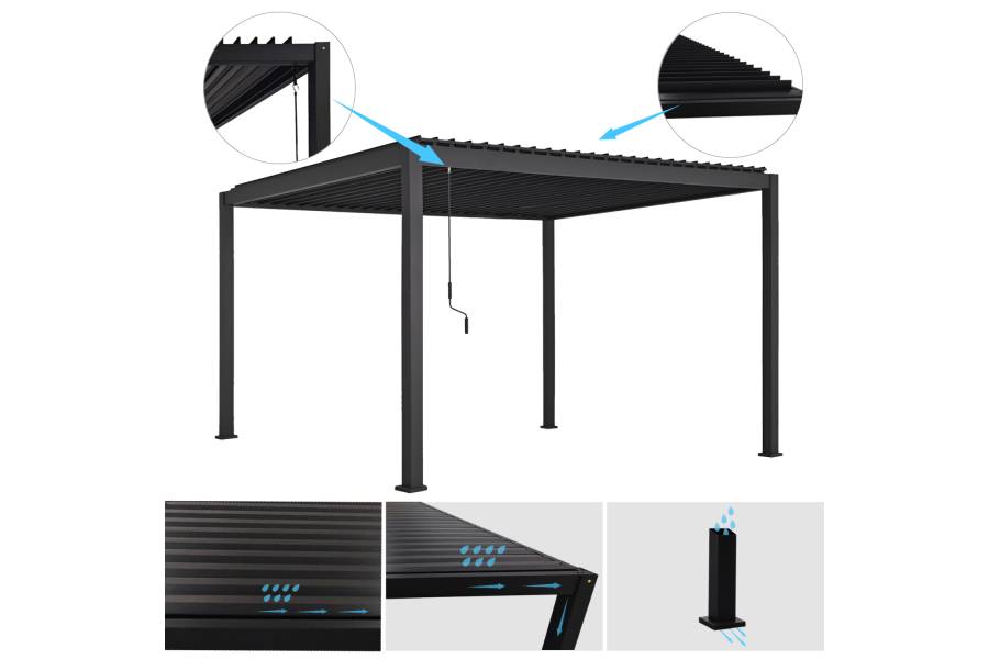 ΒΙΟΚΛΙΜΑΤΙΚΗ ΠΕΡΓΚΟΛΑ ΑΛΟΥΜΙΝΙΟΥ DOMECIL HM6612.01 ΜΕ ΜΕΤΑΛ. ΠΕΡΣΙΔΕΣ--300x400x240Υ