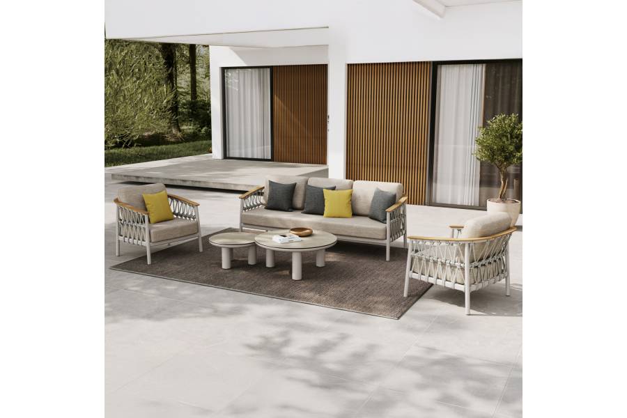 ΣΕΤ ΣΑΛΟΝΙ 5ΤΜΧ STREAM HM6426.02 ΚΡΕΜ ΑΛΟΥΜΙΝΙΟ--ΜΠΕΖ ΣΧΟΙΝΙ & OLEFIN