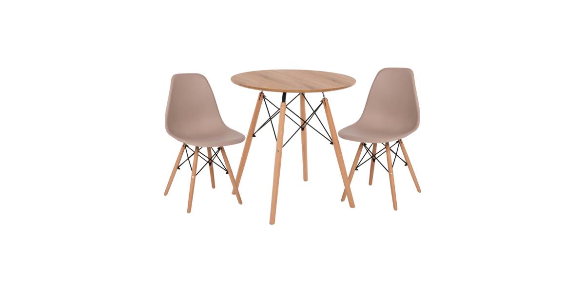 ΣΕΤ ΤΡΑΠΕΖΑΡΙΑΣ 3ΤΜΧ TWIST HM21374 ΣΤΡΟΓΓΥΛΟ ΤΡΑΠΕΖΙ Φ80 & 2 ΚΑΡΕΚΛΕΣ ΣΕ ΚΑΠΟΥΤΣΙΝΟ