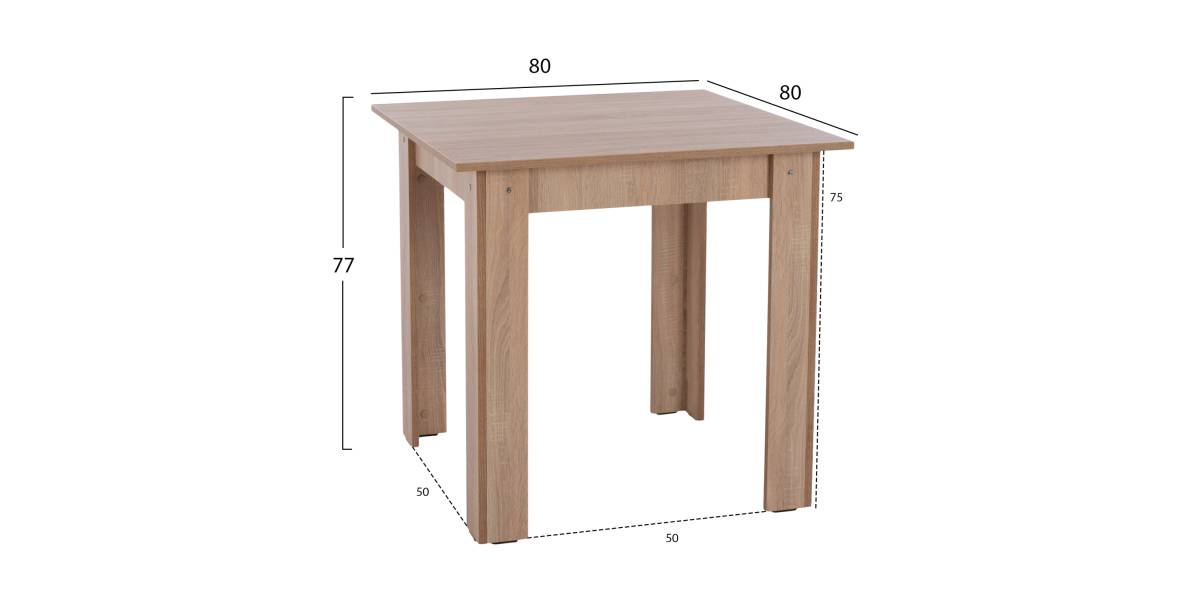 ΣΕΤ ΤΡΑΠΕΖΑΡΙΑΣ 3ΤΜΧ KELVIN HM21376 ΤΕΤΡΑΓΩΝΟ ΤΡΑΠΕΖΙ SONAMA OAK--2 ΚΑΡΕΚΛΕΣ ΜΑΥΡΕΣ