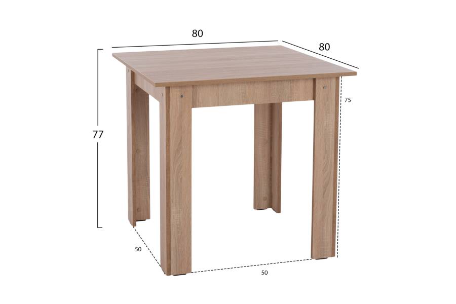 ΣΕΤ ΤΡΑΠΕΖΑΡΙΑΣ 3ΤΜΧ KELVIN HM21376 ΤΕΤΡΑΓΩΝΟ ΤΡΑΠΕΖΙ SONAMA OAK--2 ΚΑΡΕΚΛΕΣ ΜΑΥΡΕΣ