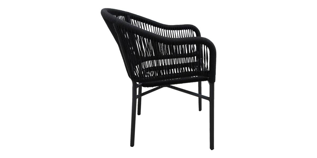 Πολυθρόνα αλουμινίου Legana pakoworld ανθρακί σκελετός- rattan 56x66x82εκ