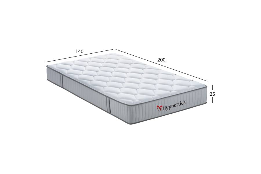 ΣΤΡΩΜΑ ΔΙΠΛΟ HYPNOTTICA HM748.04 POCKET SPRINGS--ΛΕΥΚΟ 140x200x25Υεκ.