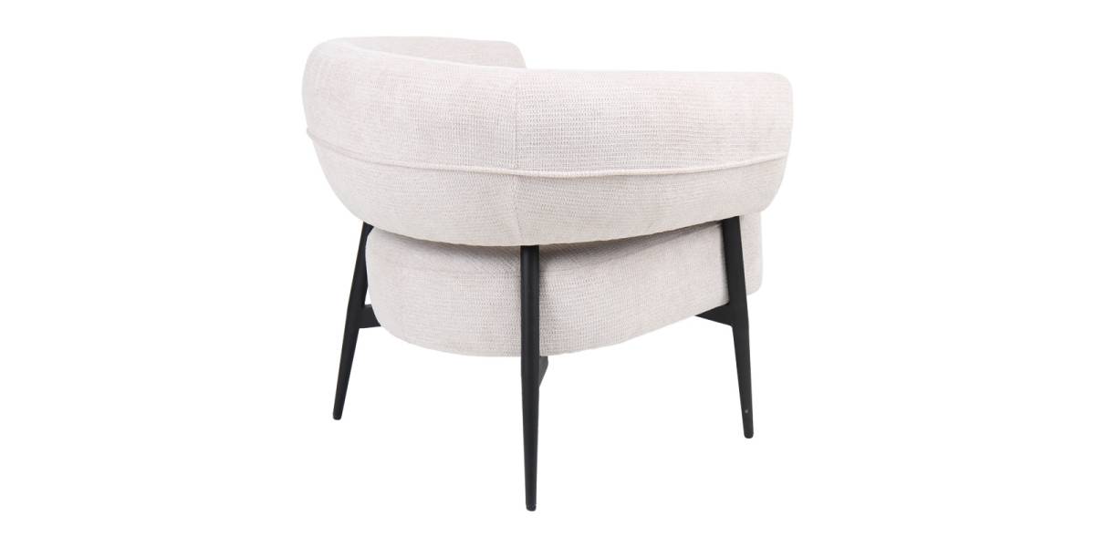 Πολυθρόνα Penfel pakoworld ύφασμα σε κρεμ απόχρωση με πόδι μαύρο μέταλλο 85x72x73εκ