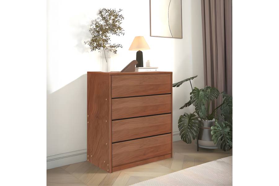 Συρταριέρα Kuanger pakoworld mdf σε καρυδί απόχρωση 80x40x89εκ