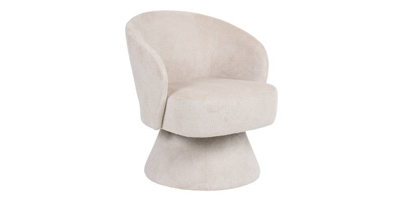 Πολυθρόνα Cioura pakoworld περιστρεφόμενη ύφασμα μπεζ 70x68x75εκ