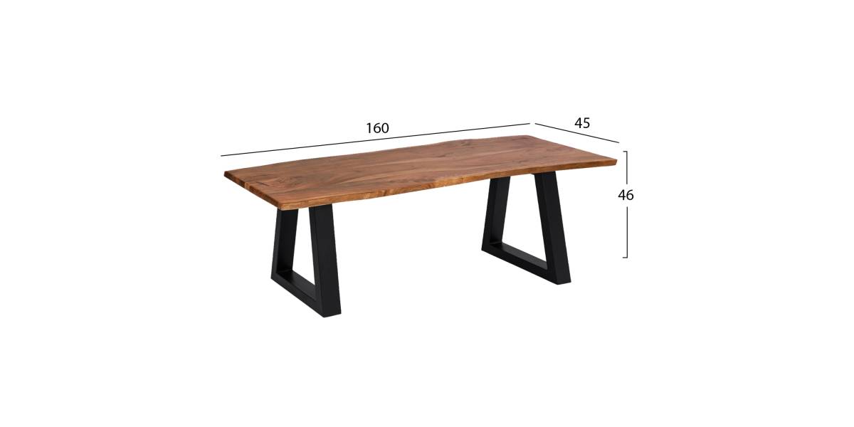 ΠΑΓΚΑΚΙ MONTANA SLIM HM8168.11 ΑΠΟ ΜΑΣΙΦ ΞΥΛΟ ΑΚΑΚΙΑΣ 160Χ45Χ46Υ εκ.