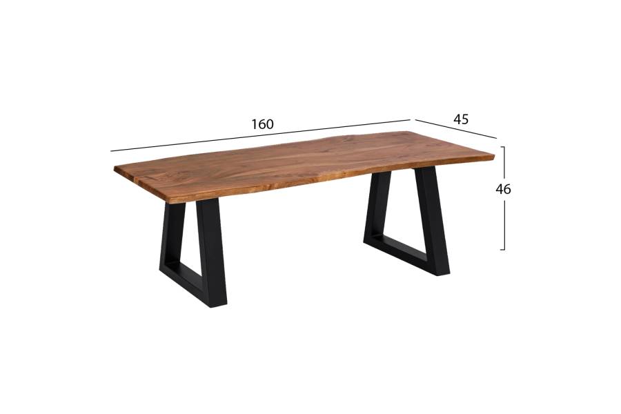 ΠΑΓΚΑΚΙ MONTANA SLIM HM8168.11 ΑΠΟ ΜΑΣΙΦ ΞΥΛΟ ΑΚΑΚΙΑΣ 160Χ45Χ46Υ εκ.