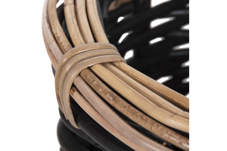 ΣΕΤ 2 ΚΑΛΑΘΙΑ POTTS HM4379 ΜΑΥΡO&ΦΥΣΙΚΟ ΧΡΩΜΑ- CL RATTAN Φ61+Φ45εκ.