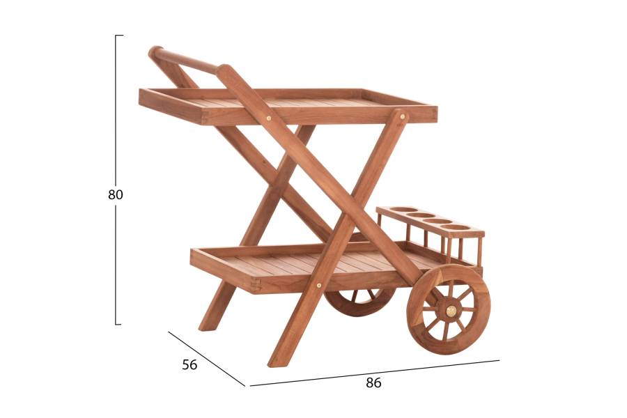 ΔΙΣΚΟΣ ΣΕΡΒΙΡΙΣΜΑΤΟΣ ΣΕ ΤΡΟΛΕΥ ALFRED HM4579 ΞΥΛΟ TEAK--ΦΥΣΙΚΟ 86x56x80Υεκ.