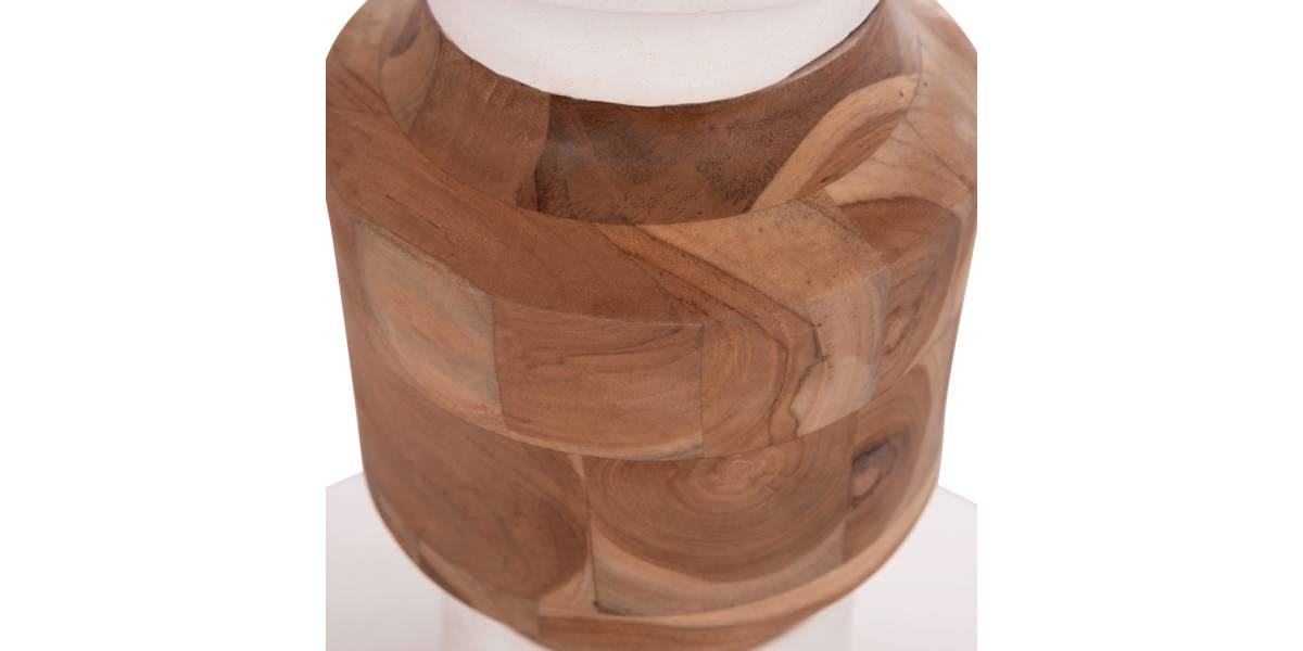 ΔΙΑΚΟΣΜΗΤΙΚΟ ΒΑΖΟ ΔΑΠΕΔΟΥ NEBULA HM4661.02 FIBER CEMENT ΛΕΥΚΟ--ΞΥΛΟ ΤΕΑΚ Φ60x115Υεκ.