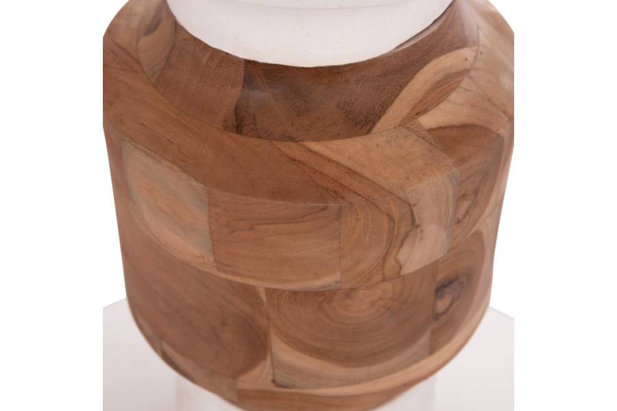 ΔΙΑΚΟΣΜΗΤΙΚΟ ΒΑΖΟ ΔΑΠΕΔΟΥ NEBULA HM4661.02 FIBER CEMENT ΛΕΥΚΟ--ΞΥΛΟ ΤΕΑΚ Φ60x115Υεκ.