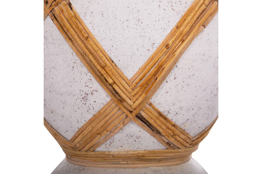ΔΙΑΚΟΣΜΗΤΙΚΟ ΒΑΖΟ ΔΑΠΕΔΟΥ MAYNARD HM4672.02L TERRACOTTA ΛΕΥΚΟ--RATTAN Φ32x62.5Υεκ.