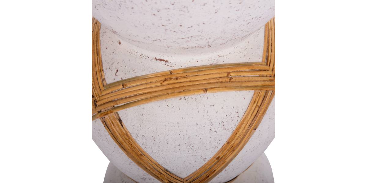 ΔΙΑΚΟΣΜΗΤΙΚΟ ΒΑΖΟ ΔΑΠΕΔΟΥ MAYNARD HM4672.02L TERRACOTTA ΛΕΥΚΟ--RATTAN Φ32x62.5Υεκ.