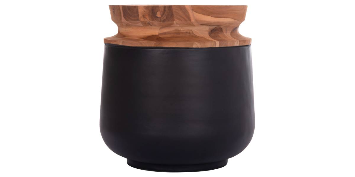 ΔΙΑΚΟΣΜΗΤΙΚΟ ΒΑΖΟ ΔΑΠΕΔΟΥ LINTER HM4662.01L FIBER CEMENT ΜΑΥΡΟ--ΞΥΛΟ ΤΕΑΚ Φ41x47Υεκ.