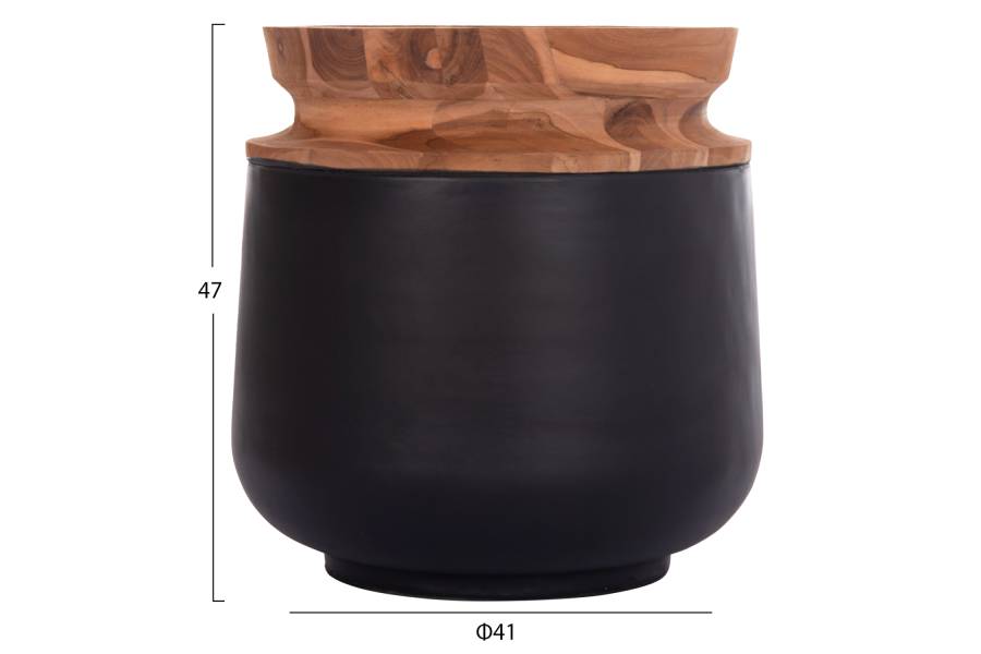 ΔΙΑΚΟΣΜΗΤΙΚΟ ΒΑΖΟ ΔΑΠΕΔΟΥ LINTER HM4662.01L FIBER CEMENT ΜΑΥΡΟ--ΞΥΛΟ ΤΕΑΚ Φ41x47Υεκ.