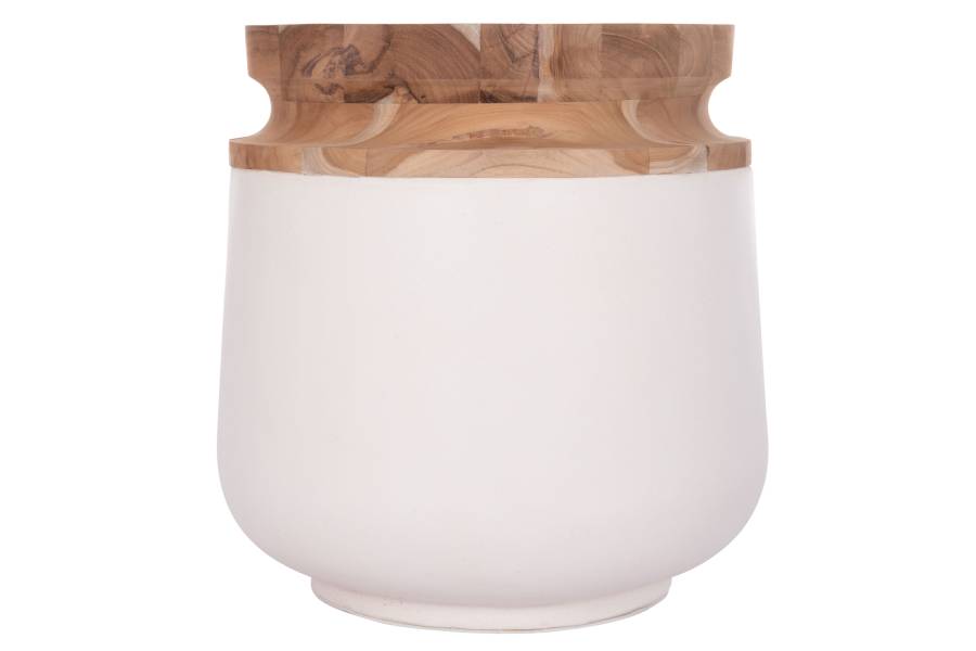 ΔΙΑΚΟΣΜΗΤΙΚΟ ΒΑΖΟ ΔΑΠΕΔΟΥ LINTER HM4662.02L FIBER CEMENT ΛΕΥΚΟ--ΞΥΛΟ ΤΕΑΚ Φ41x47Υεκ.