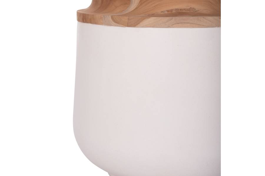 ΔΙΑΚΟΣΜΗΤΙΚΟ ΒΑΖΟ ΔΑΠΕΔΟΥ LINTER HM4662.02L FIBER CEMENT ΛΕΥΚΟ--ΞΥΛΟ ΤΕΑΚ Φ41x47Υεκ.