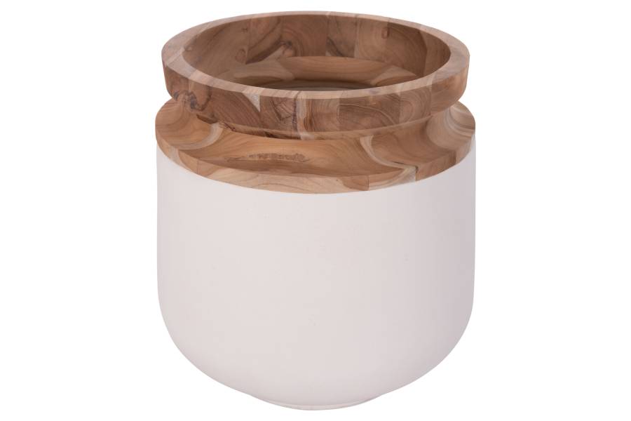 ΔΙΑΚΟΣΜΗΤΙΚΟ ΒΑΖΟ ΔΑΠΕΔΟΥ LINTER HM4662.02L FIBER CEMENT ΛΕΥΚΟ--ΞΥΛΟ ΤΕΑΚ Φ41x47Υεκ.