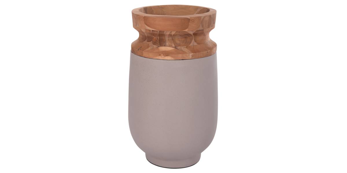 ΔΙΑΚΟΣΜΗΤΙΚΟ ΒΑΖΟ ΔΑΠΕΔΟΥ LINTER HM4662.05S FIBER CEMENT ΓΚΡΙ ΜΑΤ--ΞΥΛΟ ΤΕΑΚ Φ34x60Υεκ