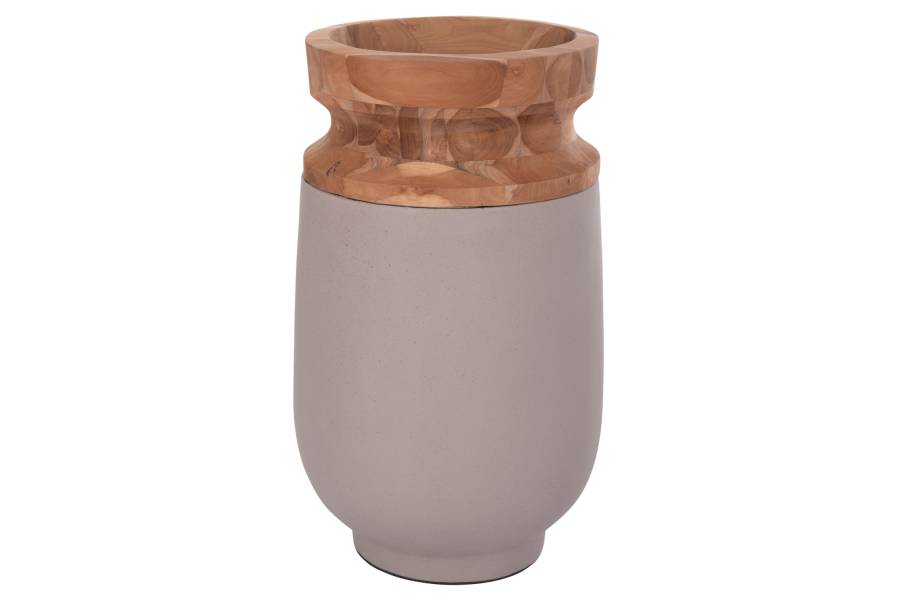 ΔΙΑΚΟΣΜΗΤΙΚΟ ΒΑΖΟ ΔΑΠΕΔΟΥ LINTER HM4662.05S FIBER CEMENT ΓΚΡΙ ΜΑΤ--ΞΥΛΟ ΤΕΑΚ Φ34x60Υεκ