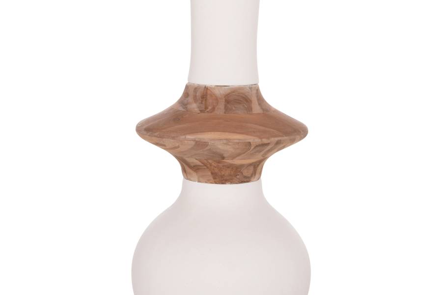 ΔΙΑΚΟΣΜΗΤΙΚΟ ΒΑΖΟ ΔΑΠΕΔΟΥ NEBULA HM4660.02M FIBER CEMENT ΛΕΥΚΟ--ΞΥΛΟ ΤΕΑΚ Φ45x148Υεκ