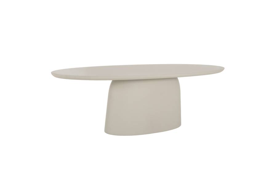 ΤΡΑΠΕΖΙ ΤΡΑΠΕΖΑΡΙΑΣ ΟΒΑΛ BRECCAN HM6578.02 ΜΠΕΖ FIBER CEMENT 160x100x75Υεκ
