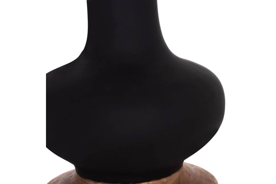 ΔΙΑΚΟΣΜΗΤΙΚΟ ΒΑΖΟ ΔΑΠΕΔΟΥ NEBULA HM4660.01L FIBER CEMENT ΜΑΥΡΟ--ΞΥΛΟ ΤΕΑΚ Φ45x172Υεκ