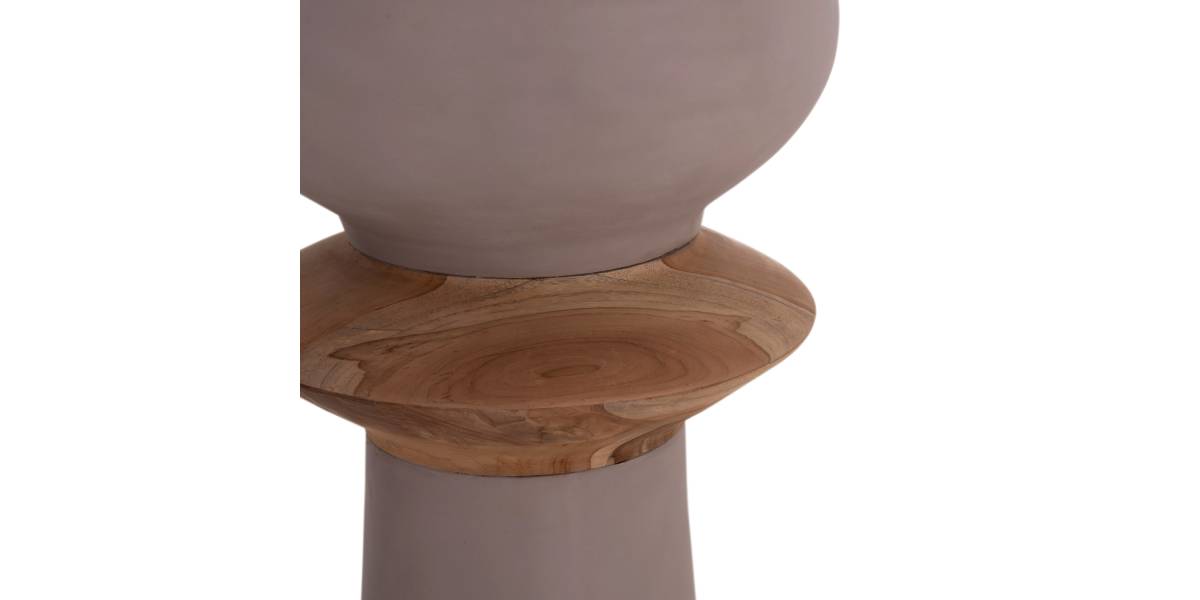 ΔΙΑΚΟΣΜΗΤΙΚΟ ΒΑΖΟ ΔΑΠΕΔΟΥ NEBULA HM4660.05L FIBER CEMENT TAUPE--ΞΥΛΟ ΤΕΑΚ Φ45x172Υεκ