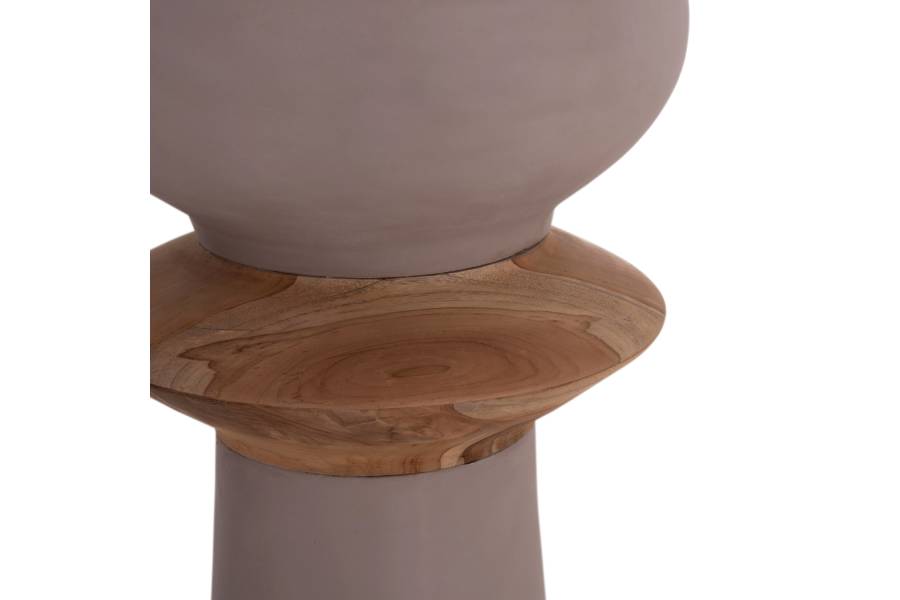 ΔΙΑΚΟΣΜΗΤΙΚΟ ΒΑΖΟ ΔΑΠΕΔΟΥ NEBULA HM4660.05L FIBER CEMENT TAUPE--ΞΥΛΟ ΤΕΑΚ Φ45x172Υεκ